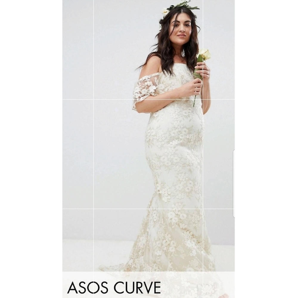 Asos Curve Lace Bandeau Maxi Wedding Dress ❤
